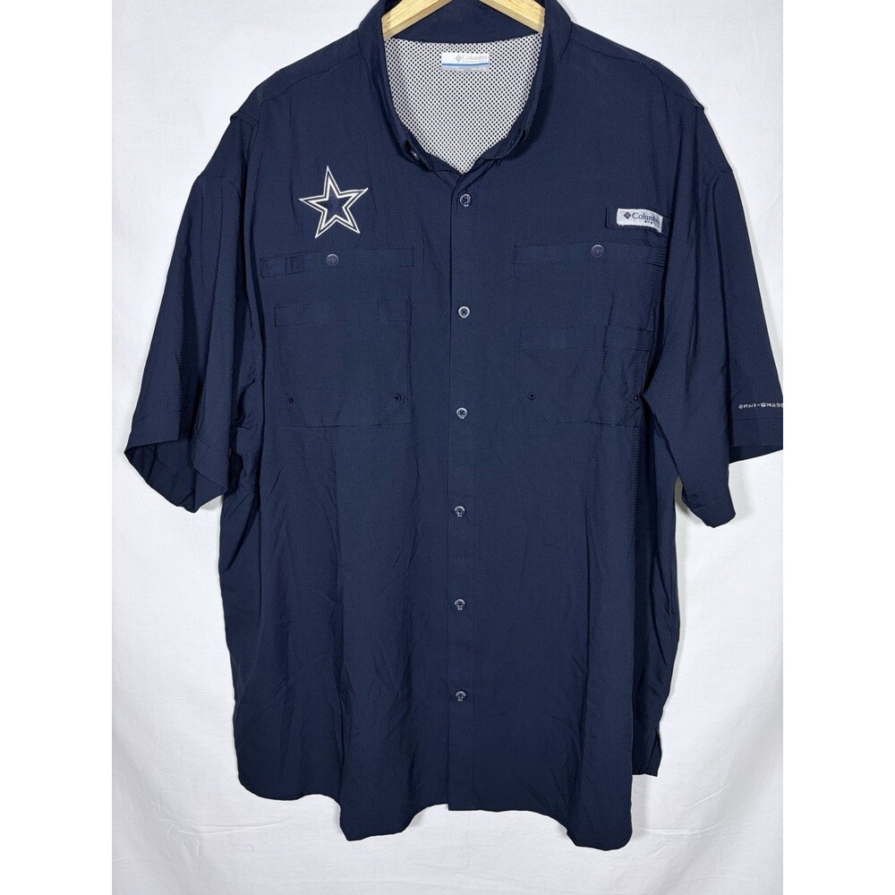 Columbia PFG NFL  Dallas Cowboys XXL Lightweight Short Sleeve Button Up Shirt
